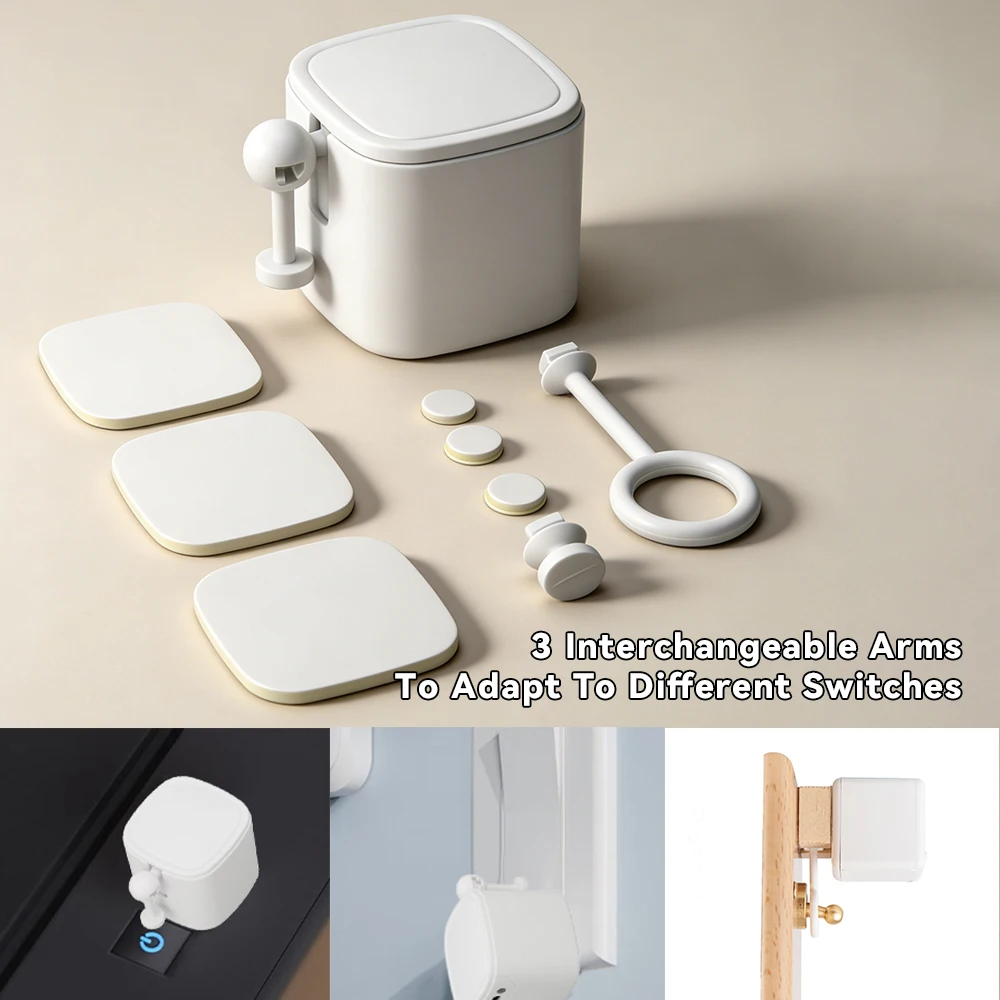 Smart Fingerbot Plus Bluetooth Button Pusher Smart Life App Timer Switch for Coffee Machine Alexa Google Home 3 Arms 500mAh