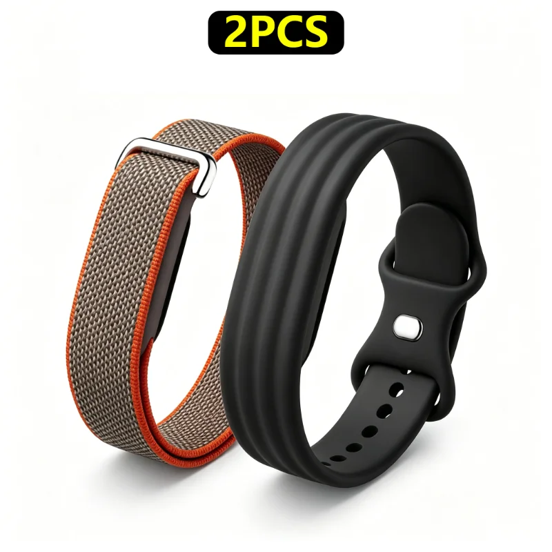 2PCS Woven & Silicone Bracelet For Fitbit Air Band Sports Replacement Wristband Smartband Accessories For Google Fitbit Air Band