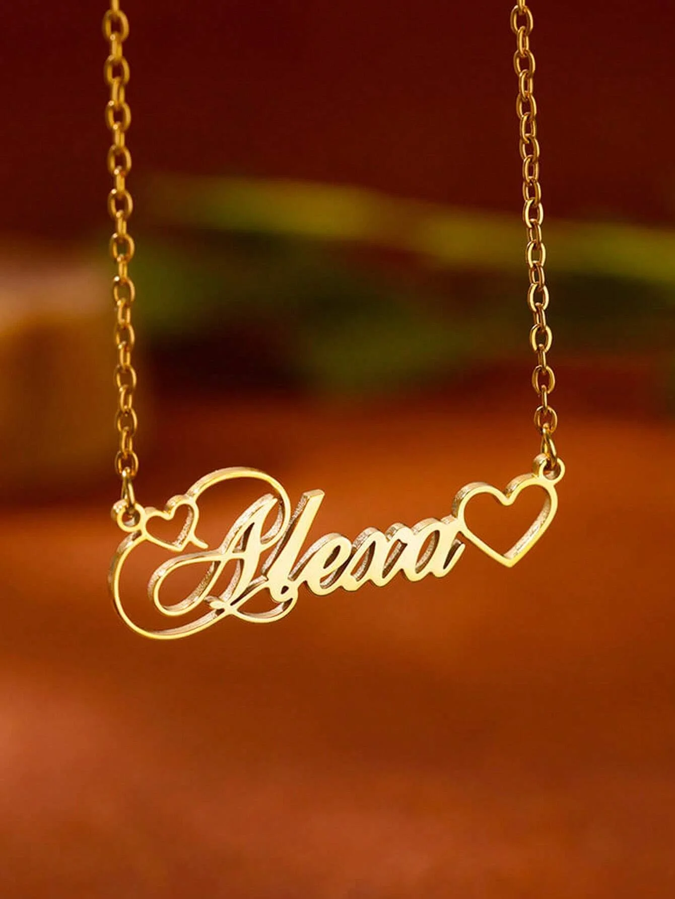 Custom Heart Name Necklaces for Women Stainless Steel Necklace Pendant Personalized Name Necklace Nameplate Jewelry Collar