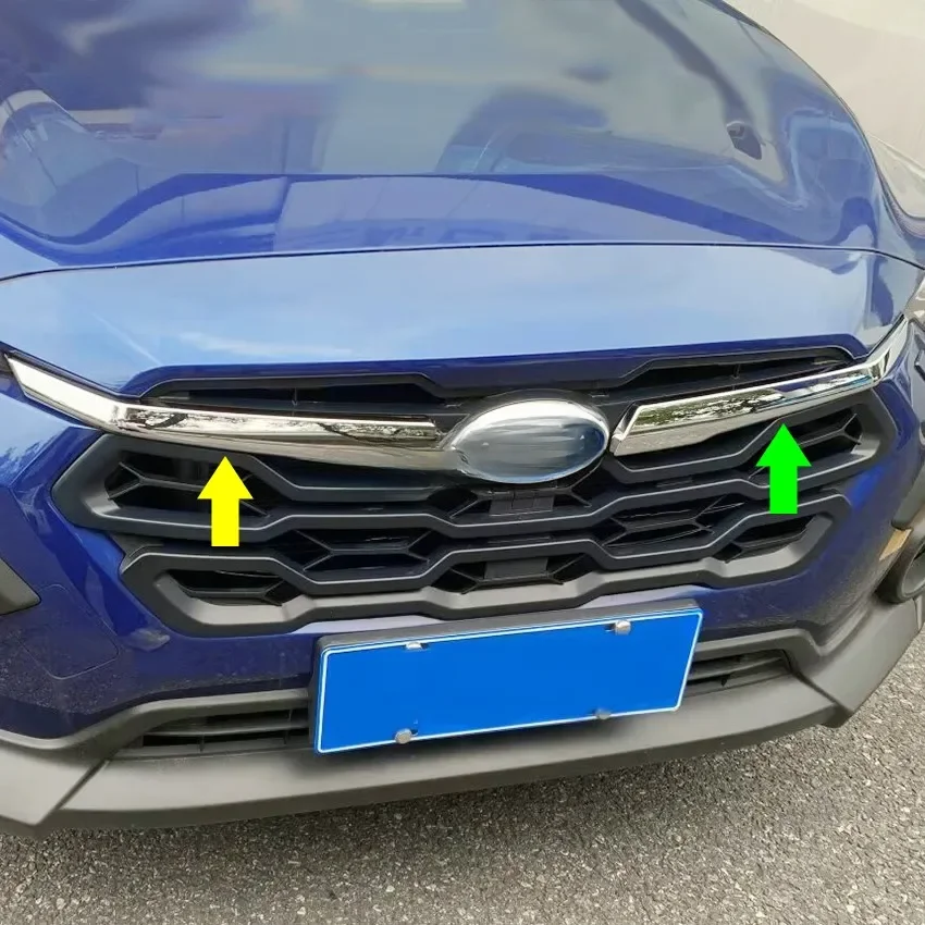 Chrome Front Air Inlet Grille Grill Molding Trims For 2024 2025 Subaru Crosstrek
