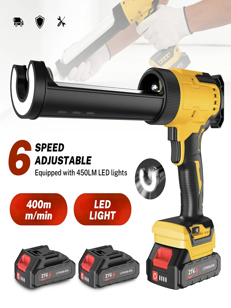 Bezprzewodowy pistolet do uszczelniania, 6-biegowy, 400 mm/min, z wyświetlaczem LED, elektryczny pistolet do uszczelniaczy, 300 ml, elektryczne narzędzie do szkła do akumulatorów Makita. — 2