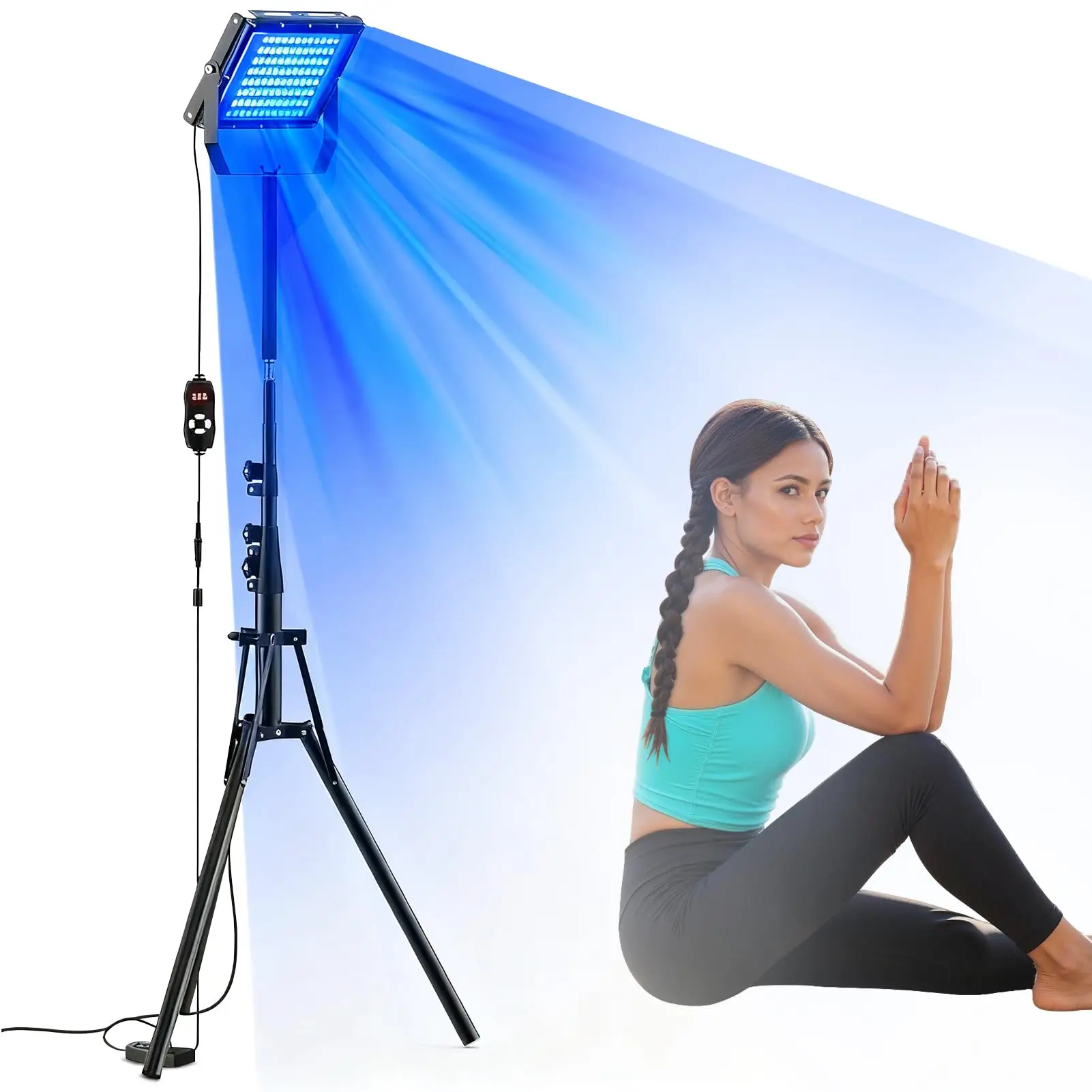 

50W Tanning Lamp Sun Lamp with 360° Adjustable Stand 460nm&480nm 96PCS LED Photon Beauty for Natural Wheat&Antique Bronze Skin