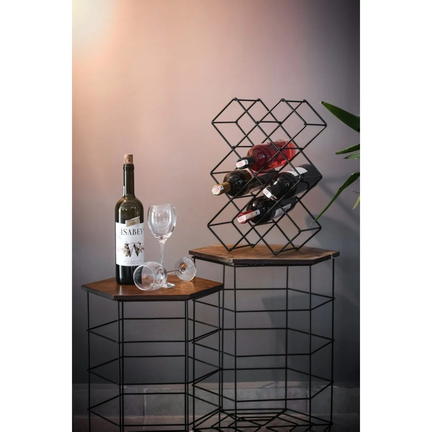 Wine Rack 8 Pcs Black Color Wine Rack