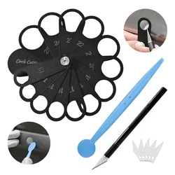 FOSHIO 13mm~25mm Metal Circle Cutting Template for Car Reversing Parking Sensor Auto Wrap Film Cutter Vinyl Edge Tuck Squeegees