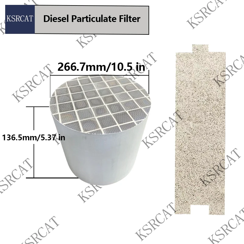 266.7*136.5mm High Quality New Low Pressure Loss Catalytic Diesel Particulate Filter Universal Purpose Silicon Carbide DPF