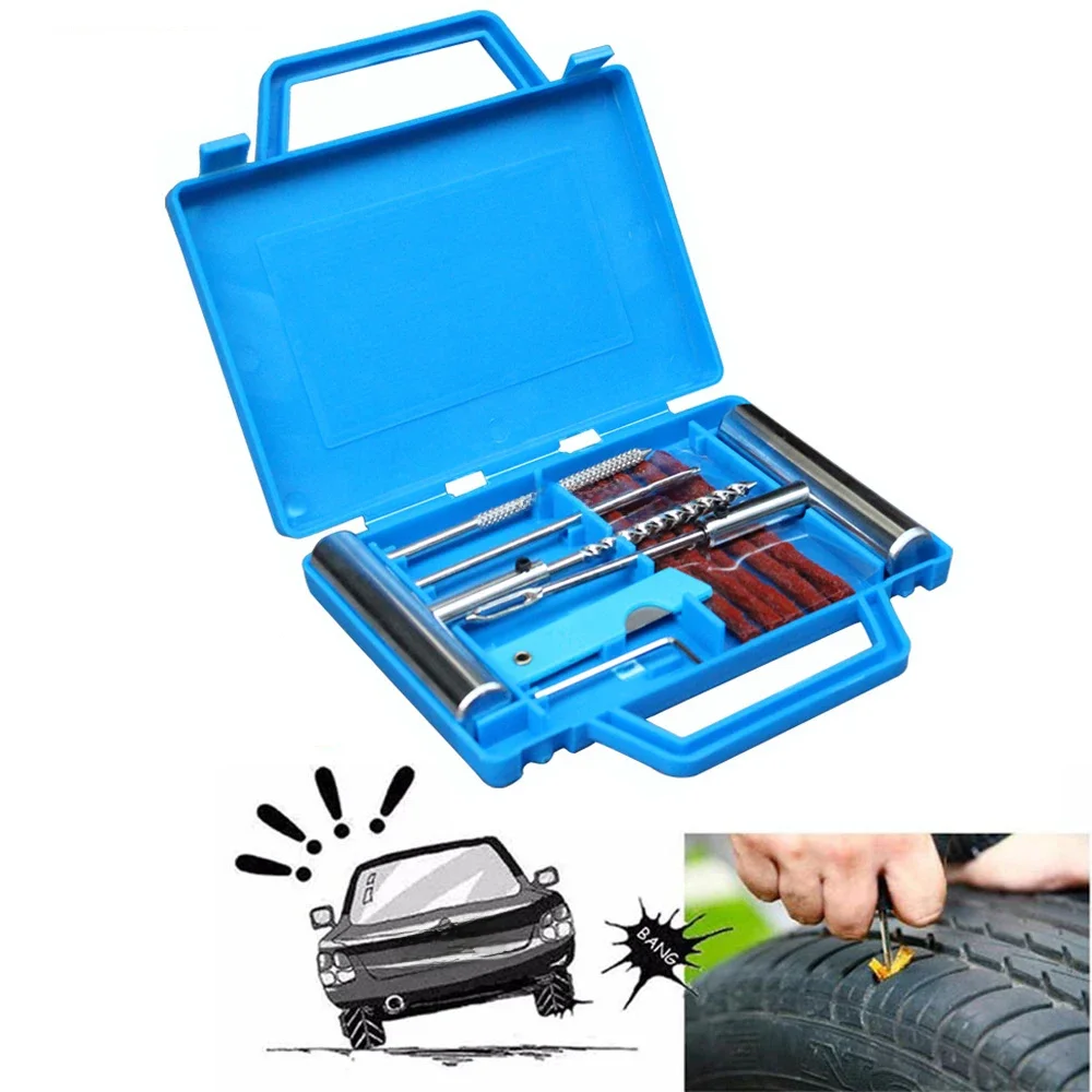 AliExpress NONE Auto Tire Repair Set Puncture Repair Tools Car Van Motorcycle Bike Emergency Heavy Duty Tubeless Tire Repair Kit Rivet Tool Set