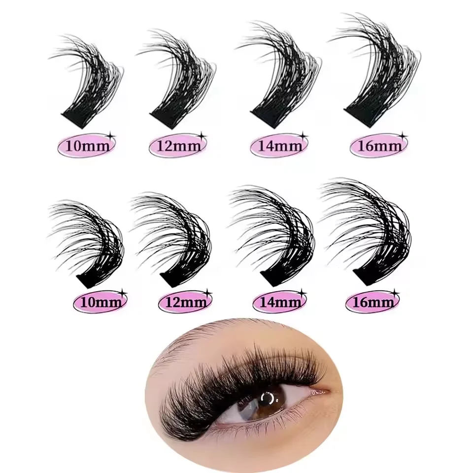 Pestañas Individuales Esponjosas y Gruesas DIY, Racimos, Voluminosas, Esponjosas, Wispy, Ojo de Gato, Ultra-Naturales, Suaves y Livianas 4