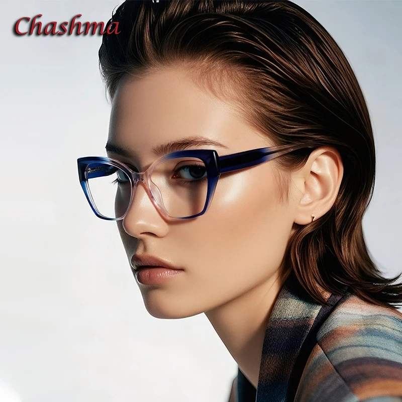 Chashma Prescription Glasses Women Cat Eye Optical Eyeglasses Frames TR90 Eyewear for Recipe Anti Blue computer Spectacles