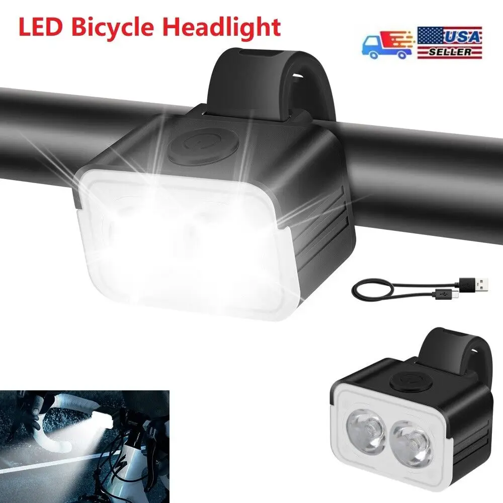 USB rechargeable LED bicycle headlights bicycle tail lights bicycle front and rear waterproof lights US