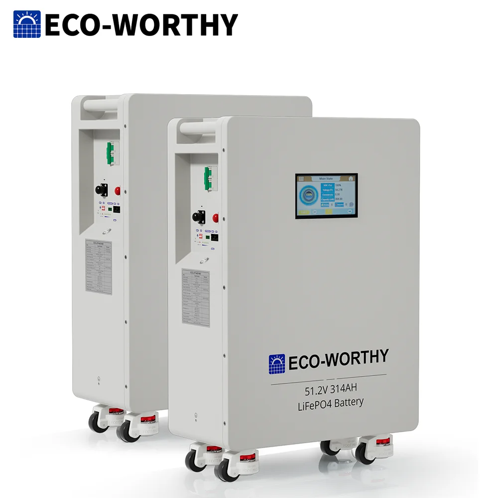 ECO-WORTHY 2Pack 48V 314AH (32.15kWh) LiFePO4 Battery Vertical Standing Backup for Off-Grid, Solar, Backup Power