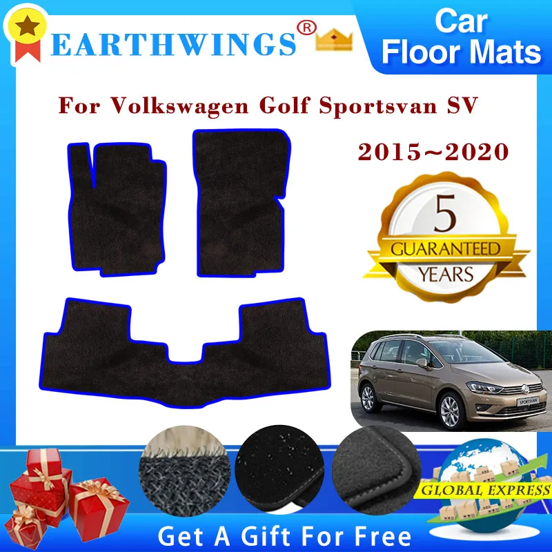 

For VW Volkswagen Golf Sportsvan SV MK7 2015~2020 Car Floor Mats Rugs Panel Footpads Carpets Cape Cover Foot Pads Accessories