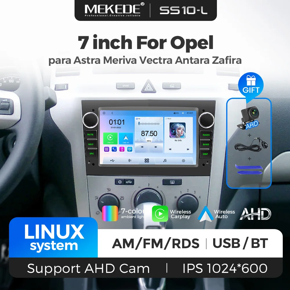 MEKEDE Linux 7" Für Opel Astra H J 2004 Vectra Vauxhall Antara Zafira Corsa CD Vivaro Meriva Auto-Multimedia-Videoplayer Carplay
