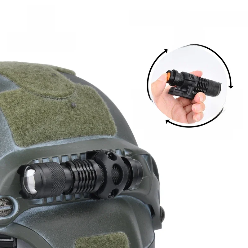 Lampa taktyczna WADSN do hełmu, stroboskopowa, oświetlenie ciągłe i przerywane, do Airsoftu, wisząca lampa Scout, pasuje do hełmu FAST, szyna 20mm, latarka LED do polowań. — zdjęcie 2