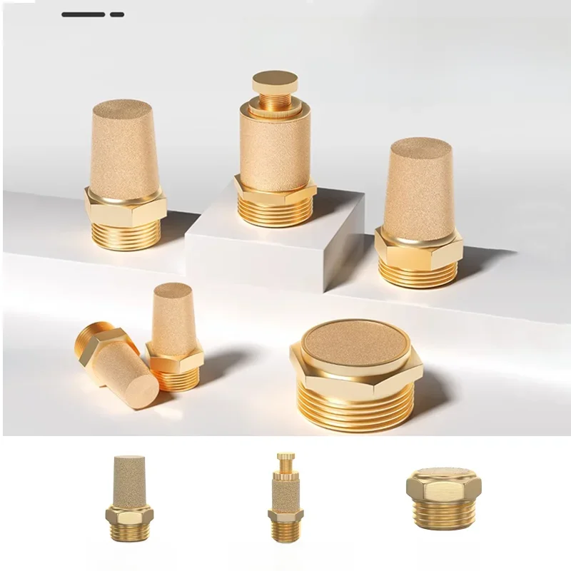 Silencieux d'échappement pneumatique 1/8 1/4 3/8 1/2 BSP filetage mâle pour bruit d'air en laiton réglable Long court BSL M5