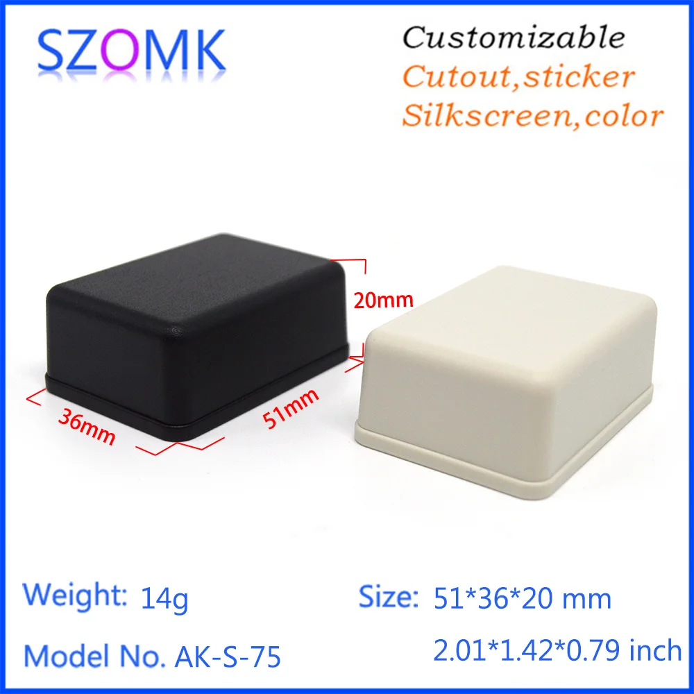 Plastic housing for PCB abs plastic enclosure (50Pcs) 51*36*20mm szomk small plastic box diy electronic outlet enclosure