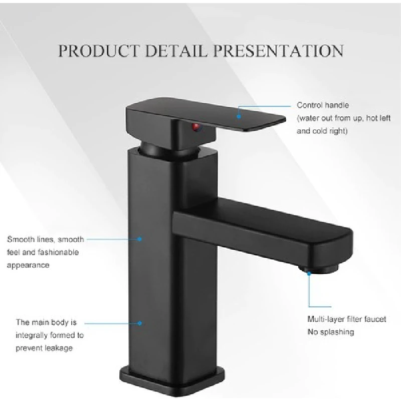 Sink Faucet Matte Black Wrapper High Quality