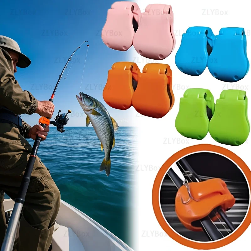 

2Pcs Quick-Attach Fishing Rod Clip Multifunctional Anti-Slip Fishing Rod Holder Grip Tackle Organizer Fishing Tools