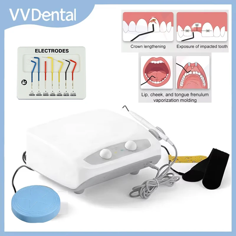 VVDental Portable Electrosurgical Unit High Frequency Electrosurgery Machine Scalpel Electricity Knife With 7pcs Electrode