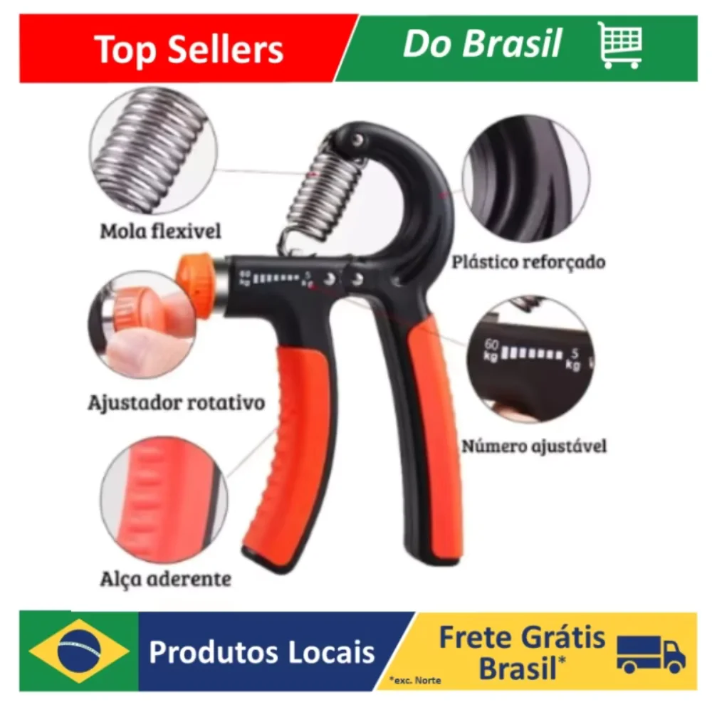 Hand Grip Ajustável – Flexor de Punho com Mola para Antebraço e Mãos