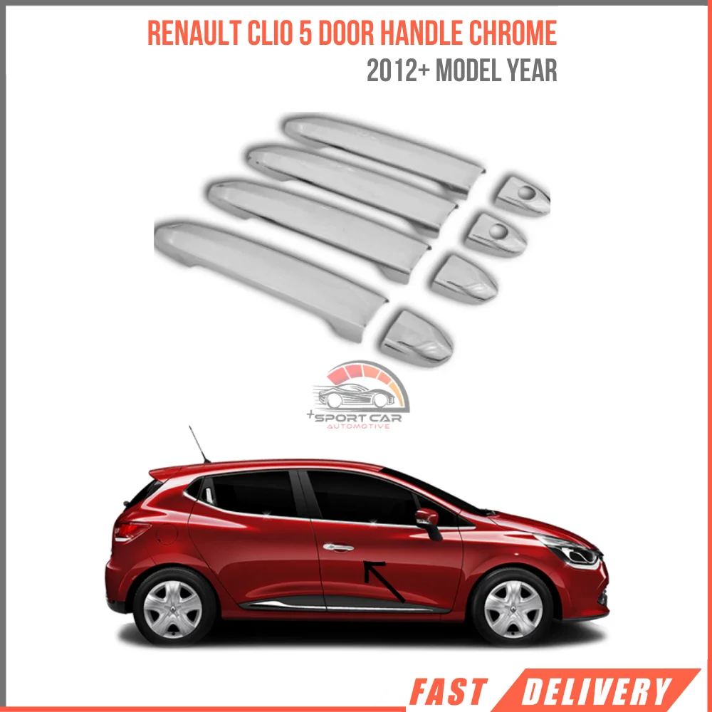 For Renault Clio 5 chrome door handle without sensor 4 PCs. 2012 and above stainless steel. A + quality modified design