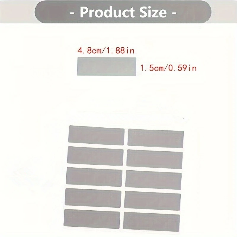 100 Stück/Packung Rechteckige Rubbelaufkleber, 1,9 x 0,6 Zoll – Detail 4