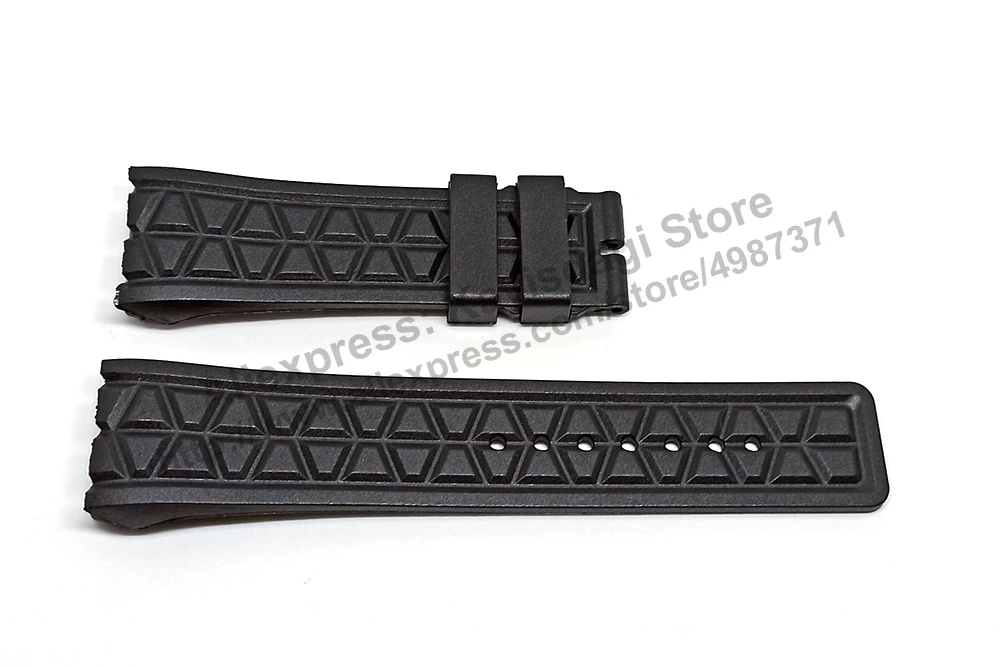 16mm Black Rubber Watch Band / Strap Compatible for Franck Muller Lykan