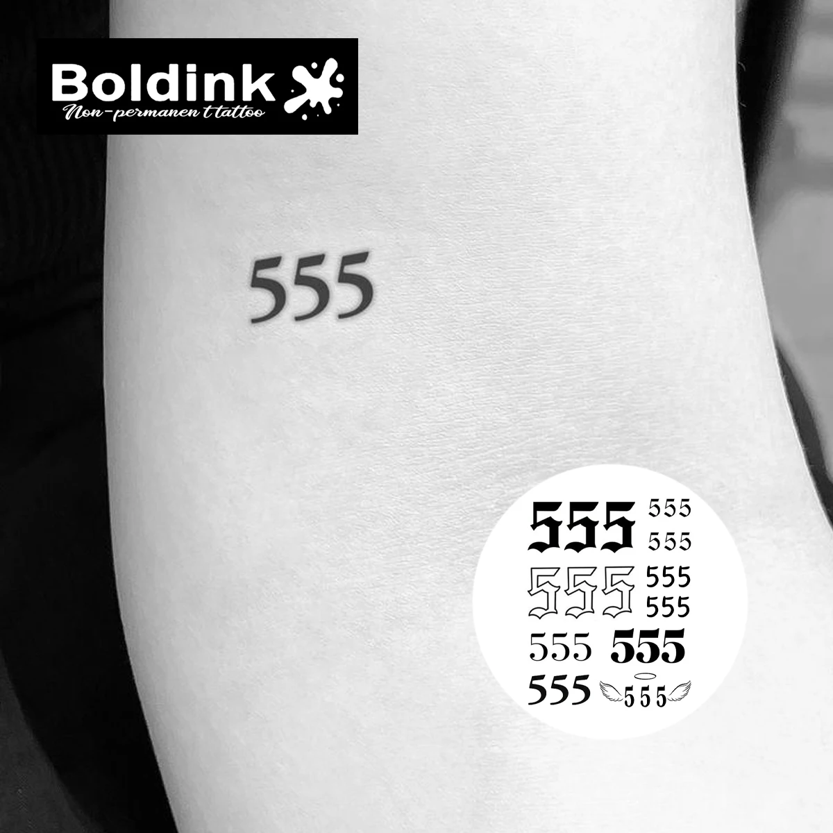 Five Temporary Tattoo,Lasts To 15 Days New Technology Magic Waterproof Semi Permanent Sticker.