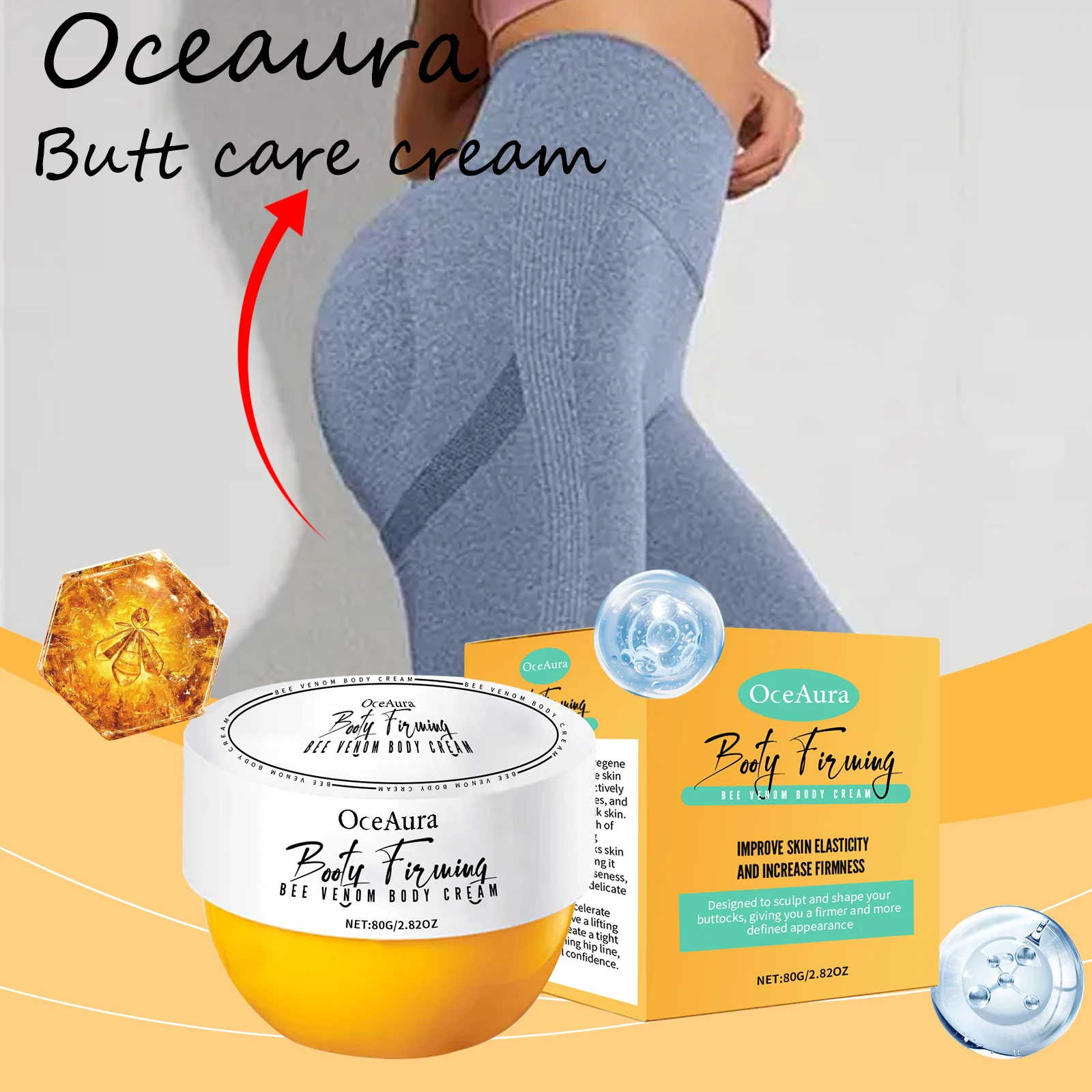 

Oceaura Body Firming Skin Cream Shaping Body Firming Improve Sagging Lifting Butt Moisturizing Tightening Butt Care Cream
