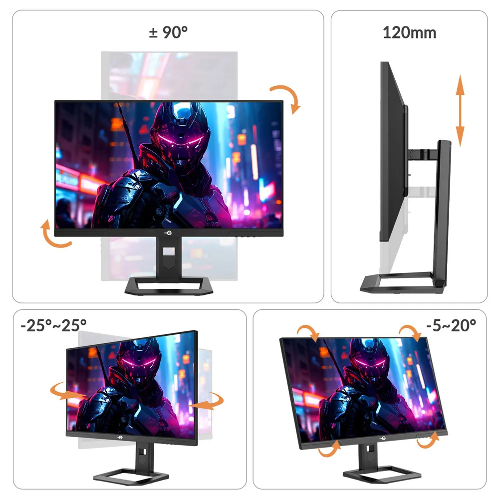 Monitor para Juegos TITAN ARMY P2710S de 27 Pulgadas, 2560×1440, IPS Rápido, 240Hz, 1ms GTG, HDR400, Adaptive-Sync, Dynamic OD, PBP/PIP, Soporte Giratorio 4