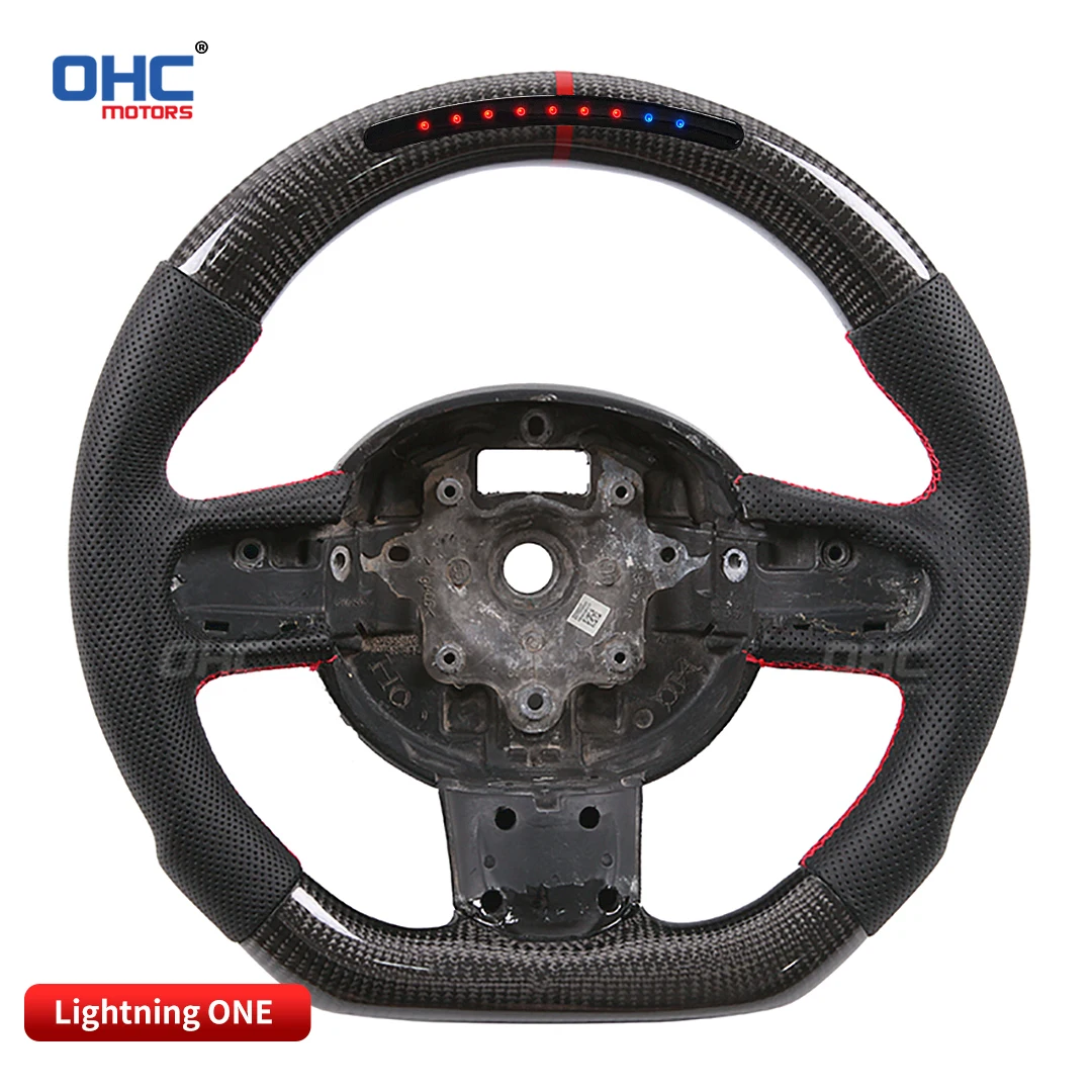 Customized Real Carbon Fiber LED Performance Steering Wheel Compatible for Mini R51 R52 R53 R54 R55 R56 R57 R58 R59 Mini