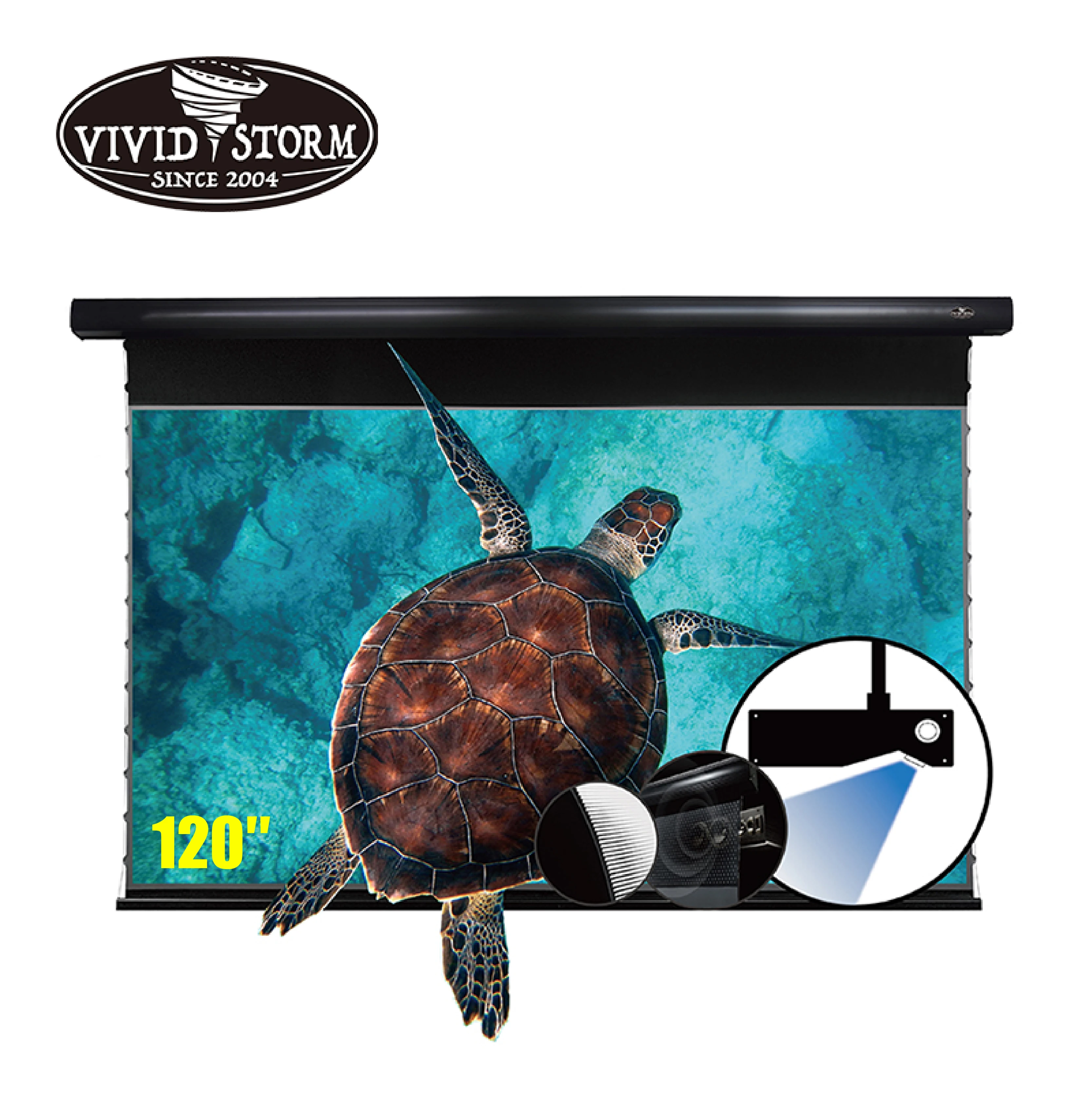 

VIVIDSTORM PRO PA Slimline 120 дюймовый выпадающий экран PET Crystal ALR HD ALR домашний кинотеатр звук акустически прозрачный экран