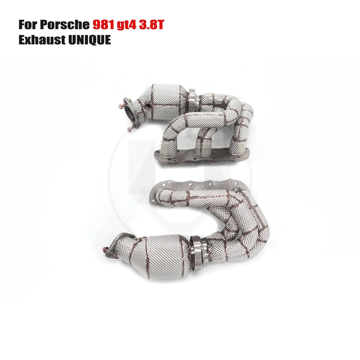 UNIQUE For Porsche Boxster Cayman 981 gt4 T304 stainless steel Metal catalytic Equal Length  WITH HEAT SHIELD manifold Downpipe