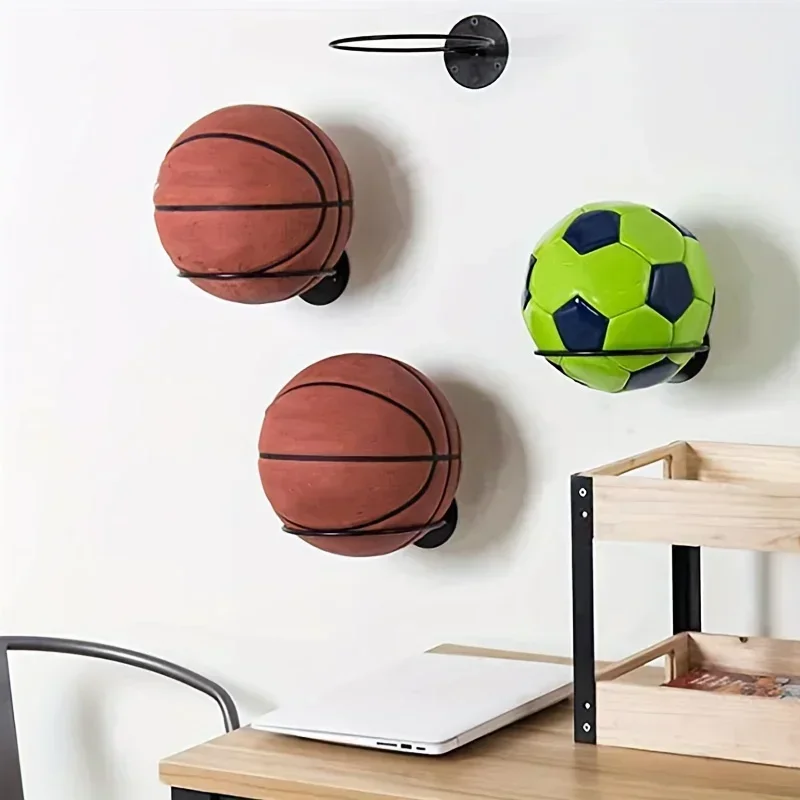 Put Display Football on Soccer Wall Rack Racks Home Volleyball The Ball Basketball 3pcs Holders — zdjęcie 2