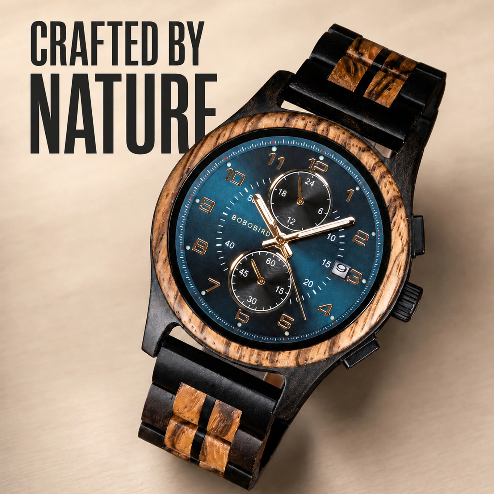 BOBO BIRD メンズ木製クロノグラフ腕時計、夜光針、手 - Smartwatch Watches Birthday Gift For Men のレビューと価格
