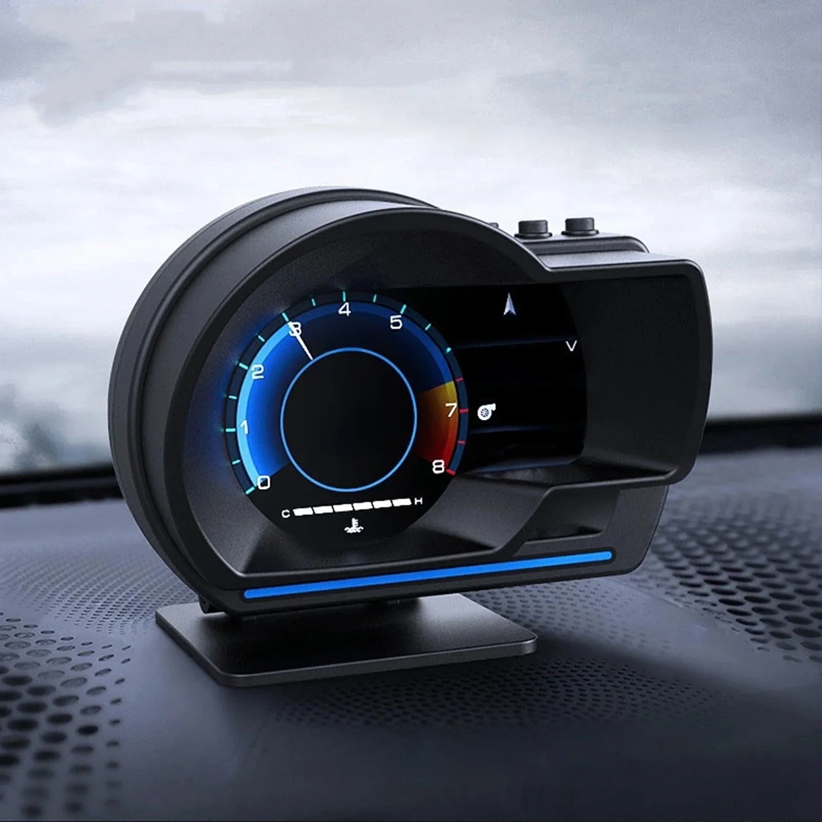 Cyfrowy wyświetlacz Head-Up OBD2+GPS Ostrzeżenie o prędkości Wyświetlacz Head Up Inteligentny wskaźnik Prędkościomierz samochodowy HUD Turbo RPM Alarm do samochodu ciężarowego — zdjęcie 2