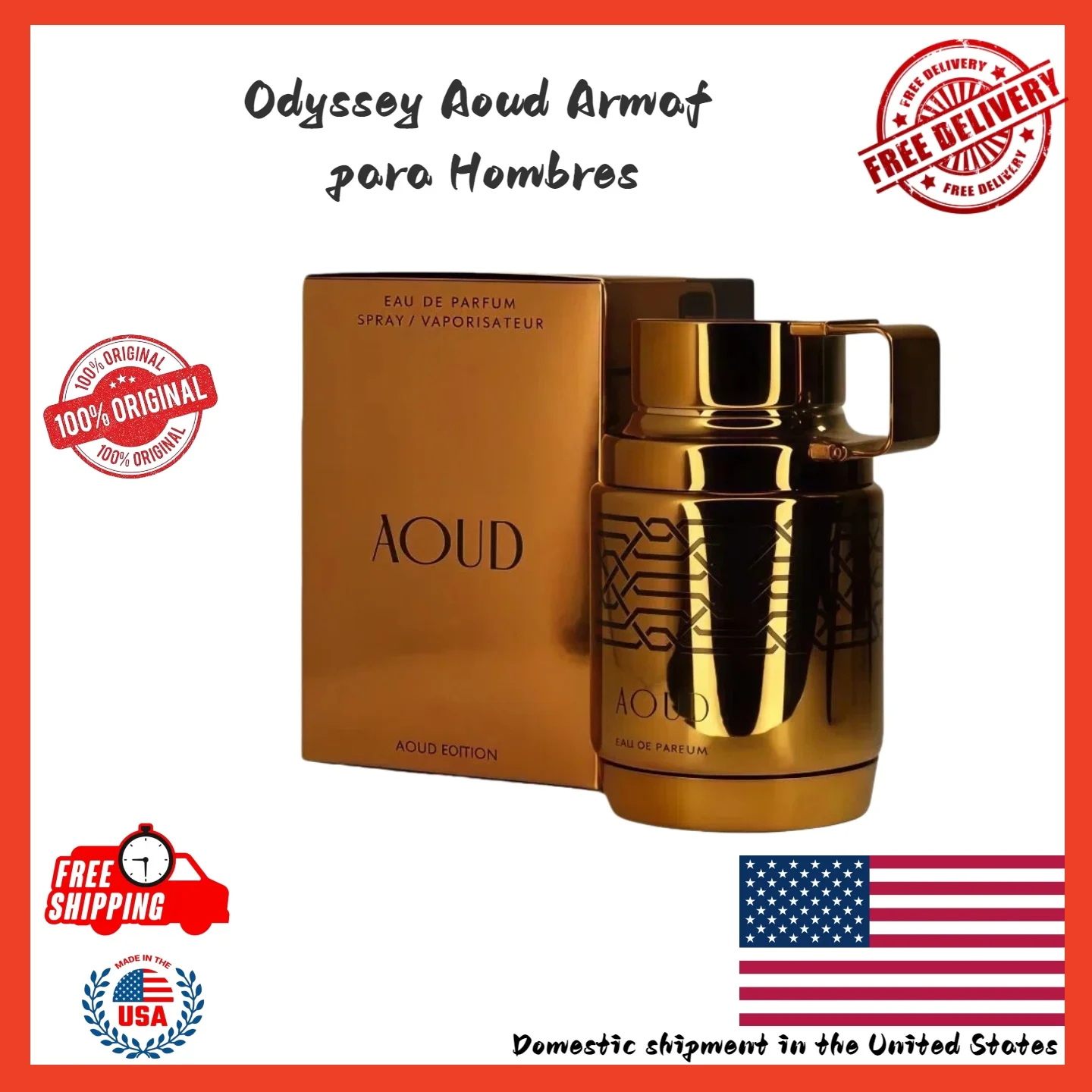 

Armaf Odyssey Aoud Eau De Parfum for Men 100ml - FREE SHIPPING Luxury perfume a birthday or Valentine's Day gift