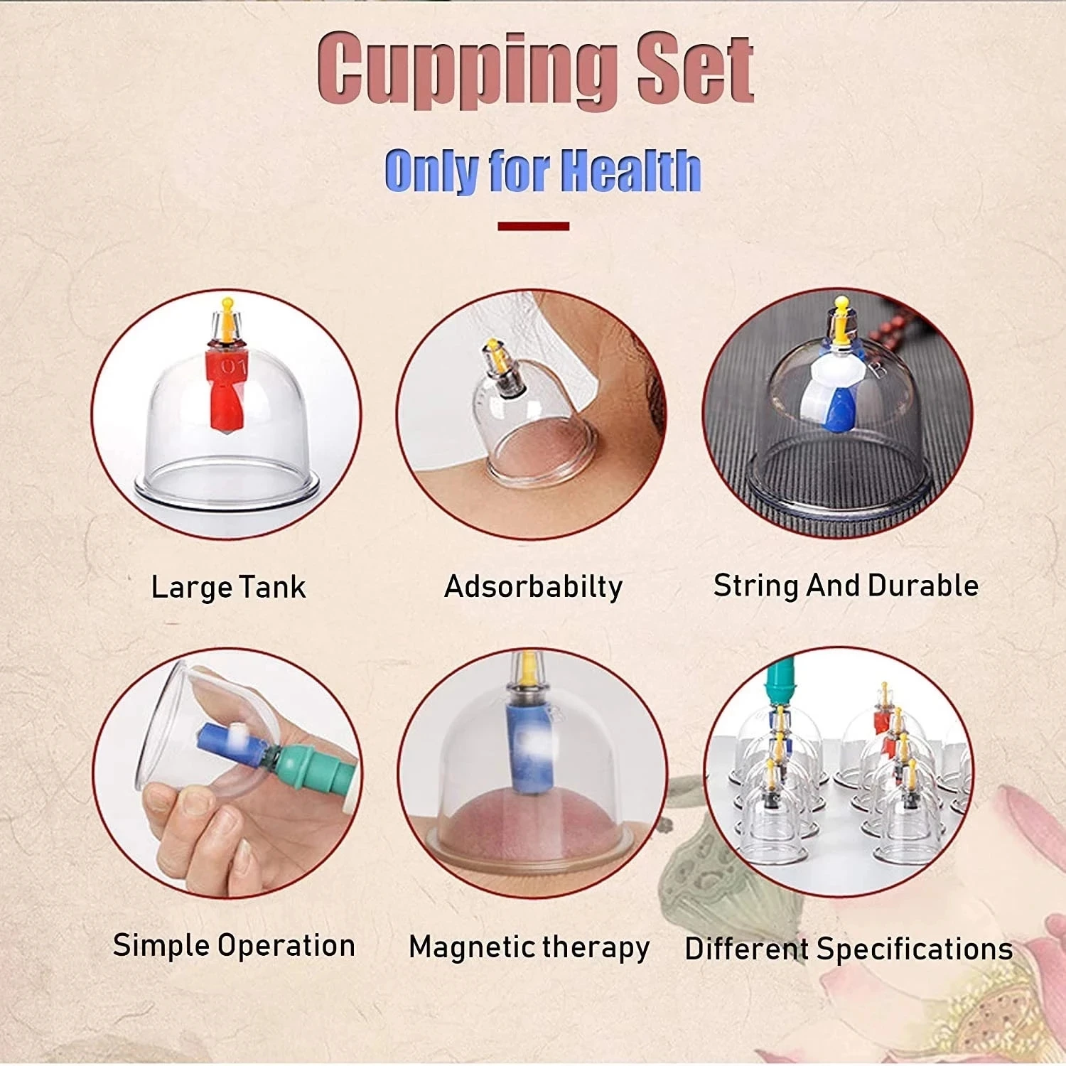 32pcs Massage Vacuum Cupping Therapy Set Thicker Magnetic Aspirating Cupping Cans With Tube Jars Acupuncture Massage Suction Cup