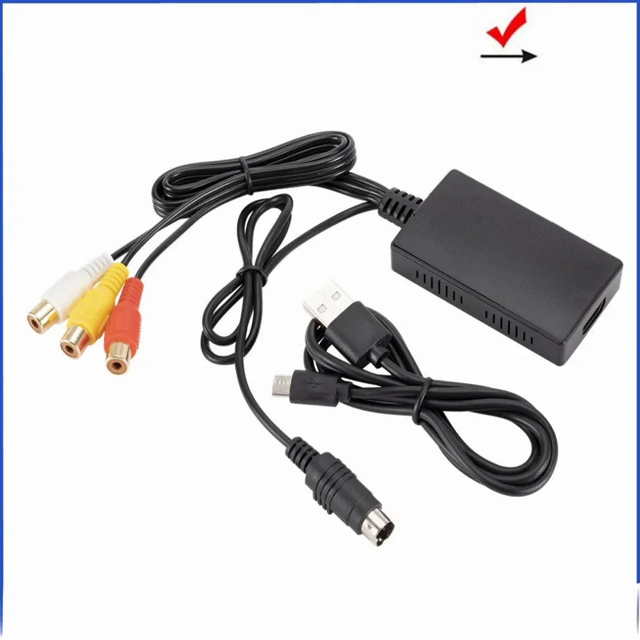 Konwerter wideo AV S-Video na HDMI HD 1080P Adapter kompatybilny z RCA na HDMI do HDTV DVD STB, kompatybilny z PS2/PS3 — zdjęcie produktu 7