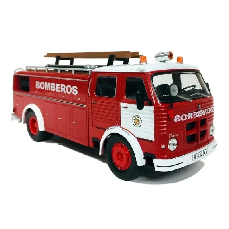 Hachette, Pegaso Comet 1091 Barcelona Classic Spanish Light First-Intervention Fire Truck, échelle 1:43, miniature en métal moulé sous pression, fabrication Ixo, collection de camions de pompiers, sans boîte, emballage sous blister pouvant être froissé