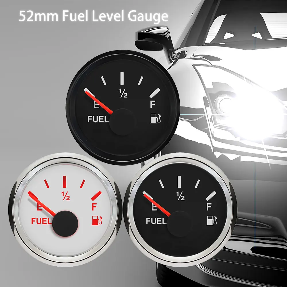 

RHAXEL 52mm Fuel Level Gauge Meter Adjustable Signal with Backlight for ATV Ships Car Boat 12V 24V