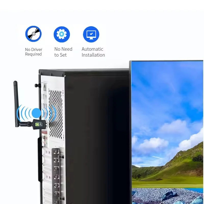 محول واي فاي USB 2.0 ثنائي النطاق 600 ميجا بت في الثانية 2.4 جيجا 5.8 جيجا كوب KP-AW161 #2