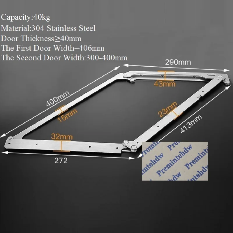 1Piece 304 Stainless Steel Bi-fold Wooden Door Pivot Hinge Top Bottom Mount