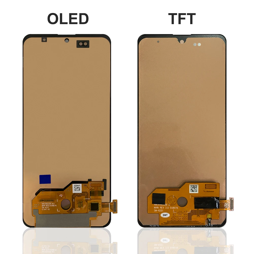 For AMOLED For Samsung A51 LCD Display Touch Screen, For Samsung A51 A515F A515W A515U LCD Display Replace, with Frame