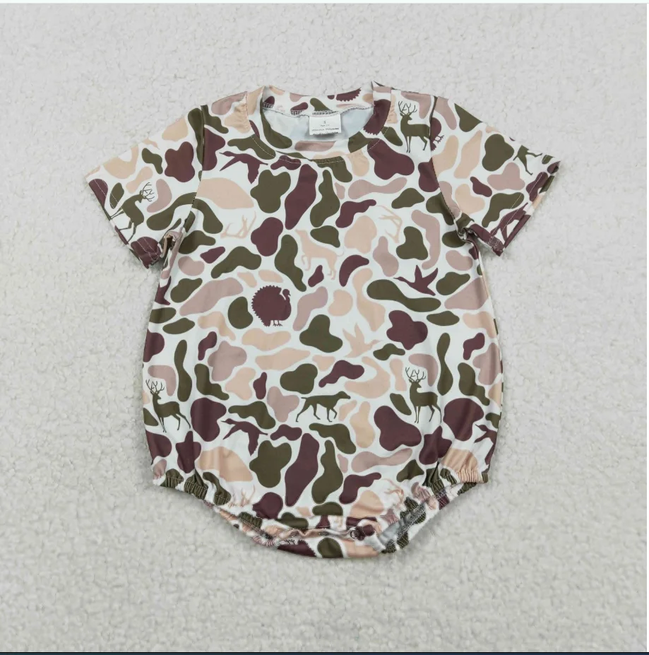 

Летний комбинезон для маленьких мальчиков с короткими рукавами SR3451, собака, хаки, коричневый, камуфляжный, с принтом для маленьких мальчиков