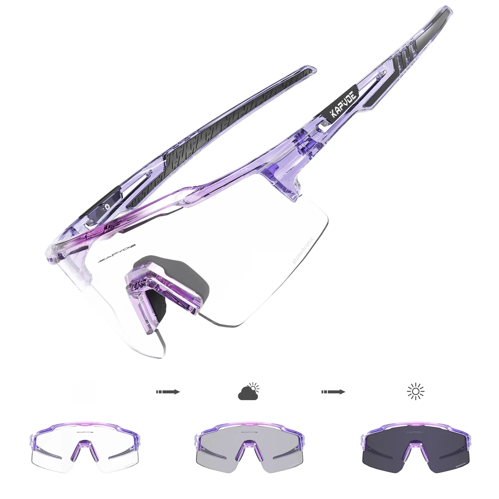 AliExpress kapvoe Kapvoe Photochromic Sunglasses Cycling Glasses for Men Women Sports Speed Road MTB Mountain Bike Bicycle Cycle Eyewear Goggle