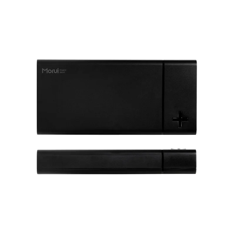 Morui S1 10000mAh auxiliary battery 2 units simultaneously charged 5 pin cable safe slim portable black