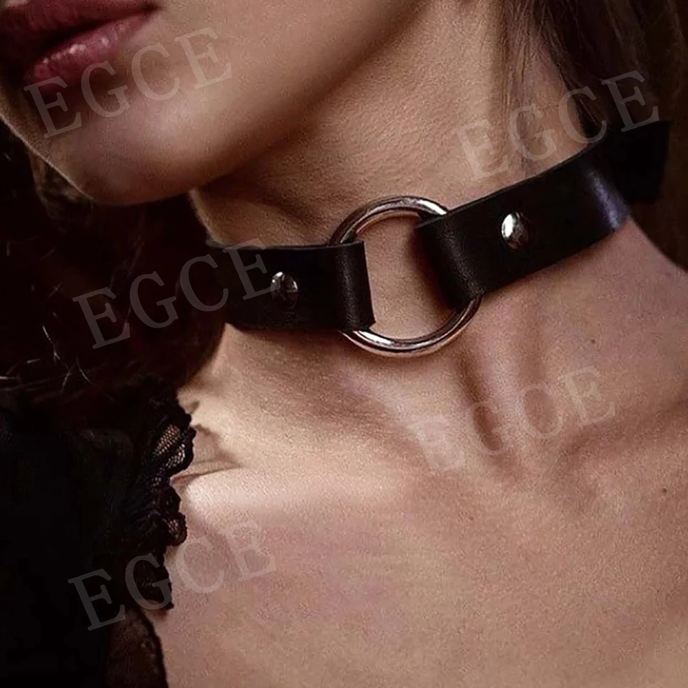 Gothic Leather Sexy Women Harness Collar Necklaces Fashion Body Bondage Party Punk Rave Harajuku Cosplay Bdsm Erotic Accessories