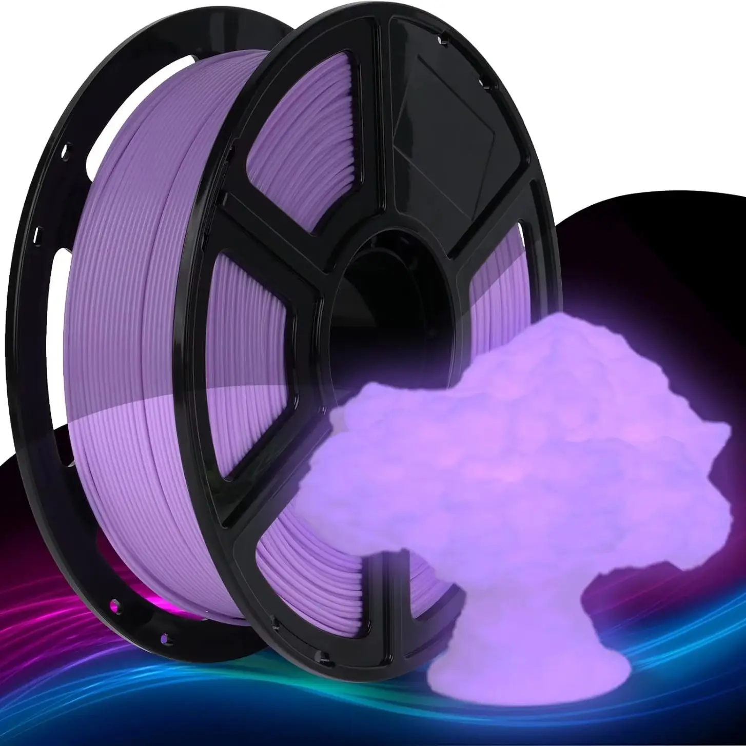 

Purple Glow in the Dark TPU 95A 1.75mm 3D Printer Filament 250g Dimensional Accuracy +/- 0.03 for 3D Printing 250 Spool