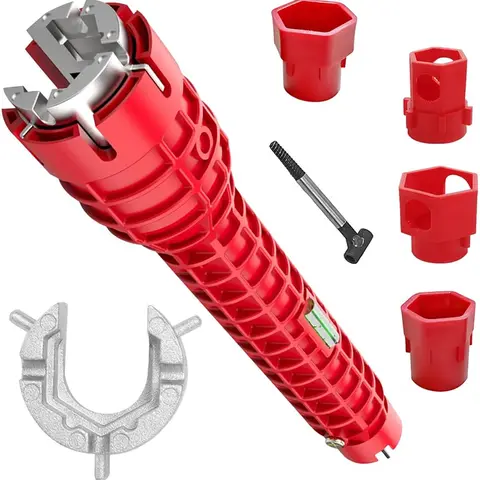 Chave Multiuso 8 Em 1 Universal Para Reparo de Torneira, Tubo, Pia, Filtro e Encanamento