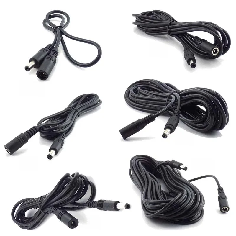 Przedłużacz kabla zasilającego DC 12V 2,1 mm * 5,5 mm Przedłużacz przewodu elektrycznego 0,5 m 1 m 2 m 3 m 5 m 10 m Przewód zasilający do kamery CCTV Router LED Strip — zdjęcie 2